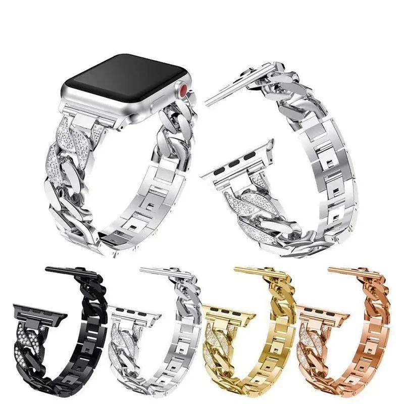 For Apple Watch Band Ultra 2 49mm 45mm 41mm 42mm 38mm 40mm 44mm Link Bracelet Corre iWatch series 9 8 7 6 5 4 se Diamond Strap