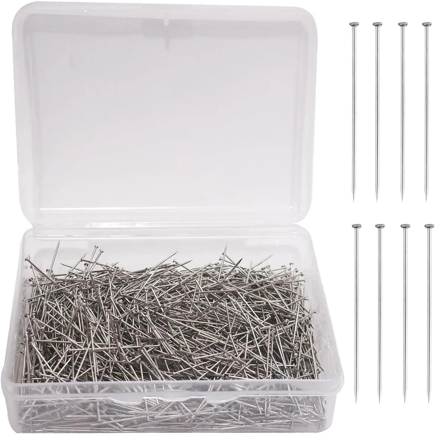 1000 count Straight Pins, Sewing Pins for Crafts, Stainless Steel Stick Pin, Fine Satin Pin Dressmaker Pins for Sewing,  Making, DIY, Fabric, Quilting, Craft Project