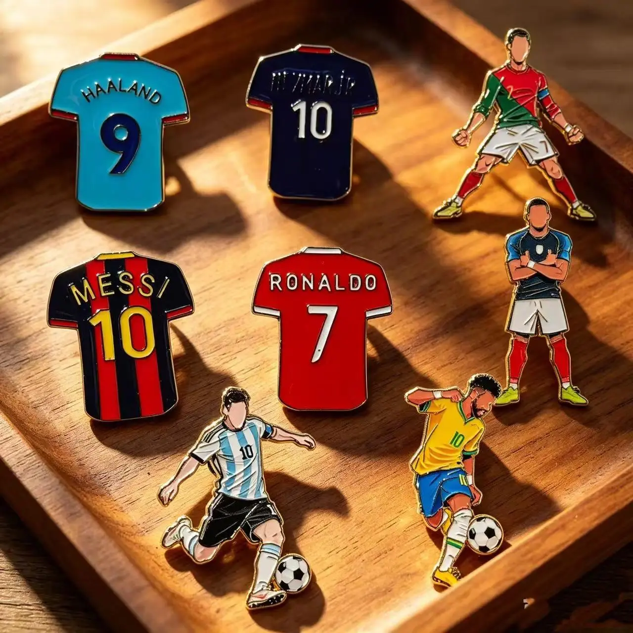 4/8PCS Multiple Plain Creative Football Enamel Pins - Cool Star Professional Athletes Brooches, Lapel Wear Badges, Backpack Decorations, Party Jewelry Gift for Fans, Backpack Badge
