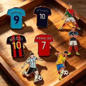 4/8PCS Creative Football Enamel Pin Cool Star Professional Athletes Brooches Lapel Backpack Badge Party Jewelry Gift For Fans Fr