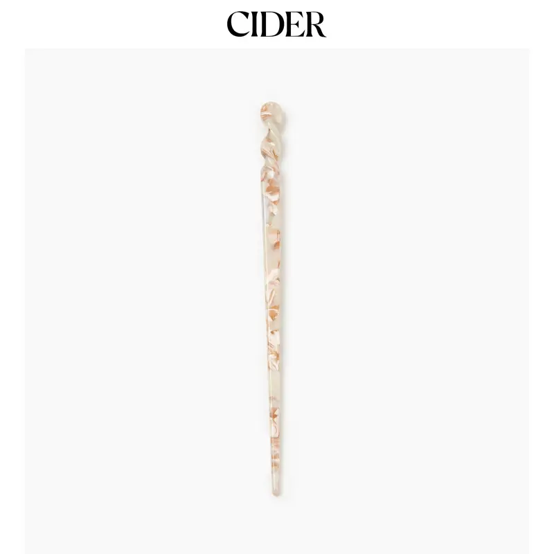 Cider [6 colors, size One Size-One Size] Santorini Beach Vacation Marble Grain Solid Hair Pin