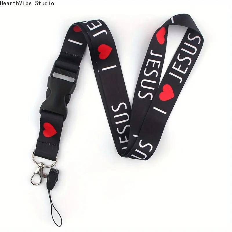 1-Piece Polyester Detachable Lanyard Gym Accessory Set - Includes ID Holder, Wrist Strap, Key Ring; Suitable for Gym Use, Mobile Phones, USB Badges