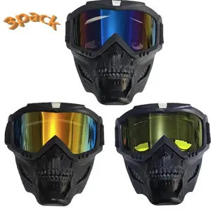 3-Pack Anti-Fog Retro Skull Motocross Goggles Windproof Adjustable Off Road