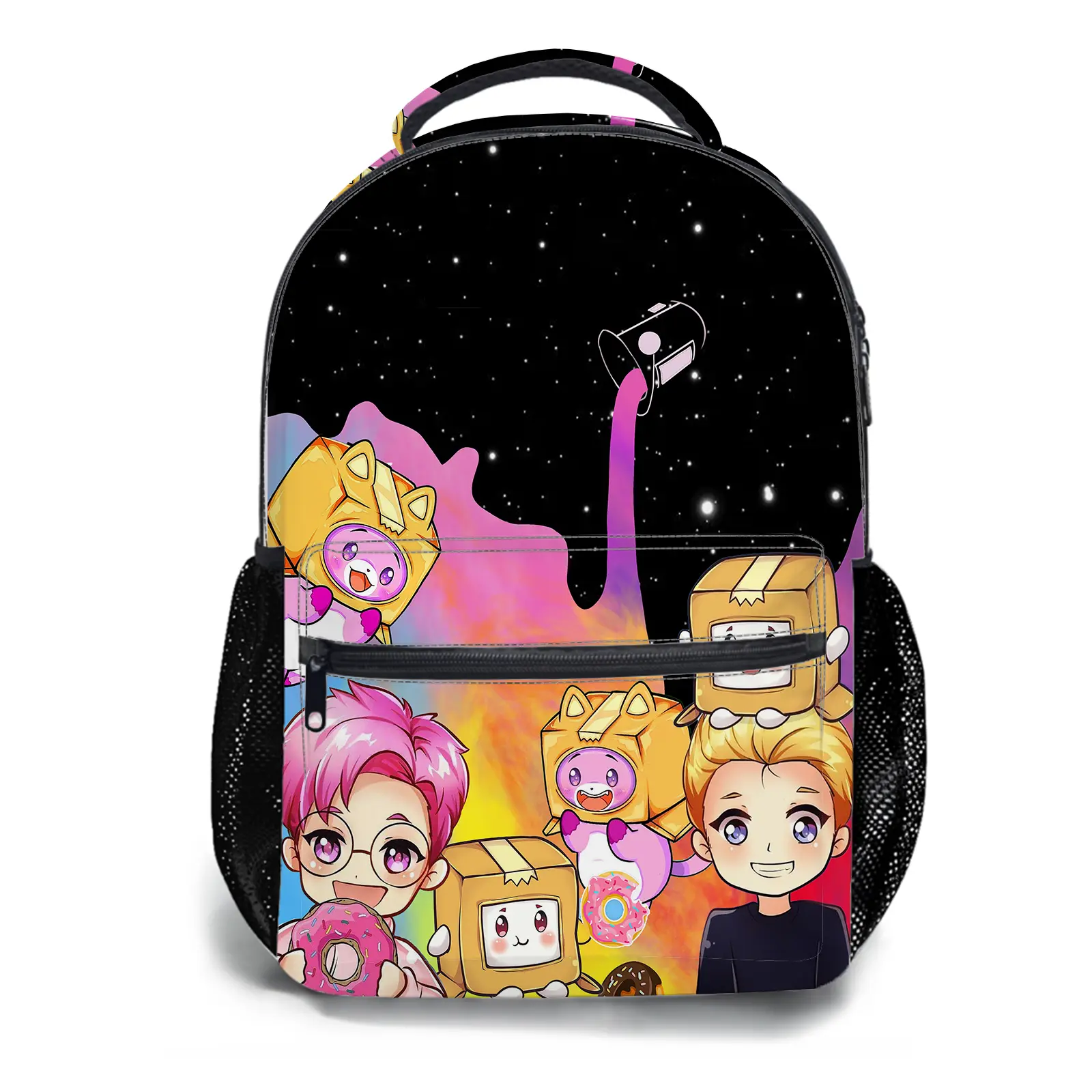 LankyBox Y2K Fashion School Backpack for Teen Girls, Cute Cartoon Aesthetic Student Bookbag with Padded Shoulder Straps, Large Capacity Casual Daypack and Travel Bag for Kids a-222