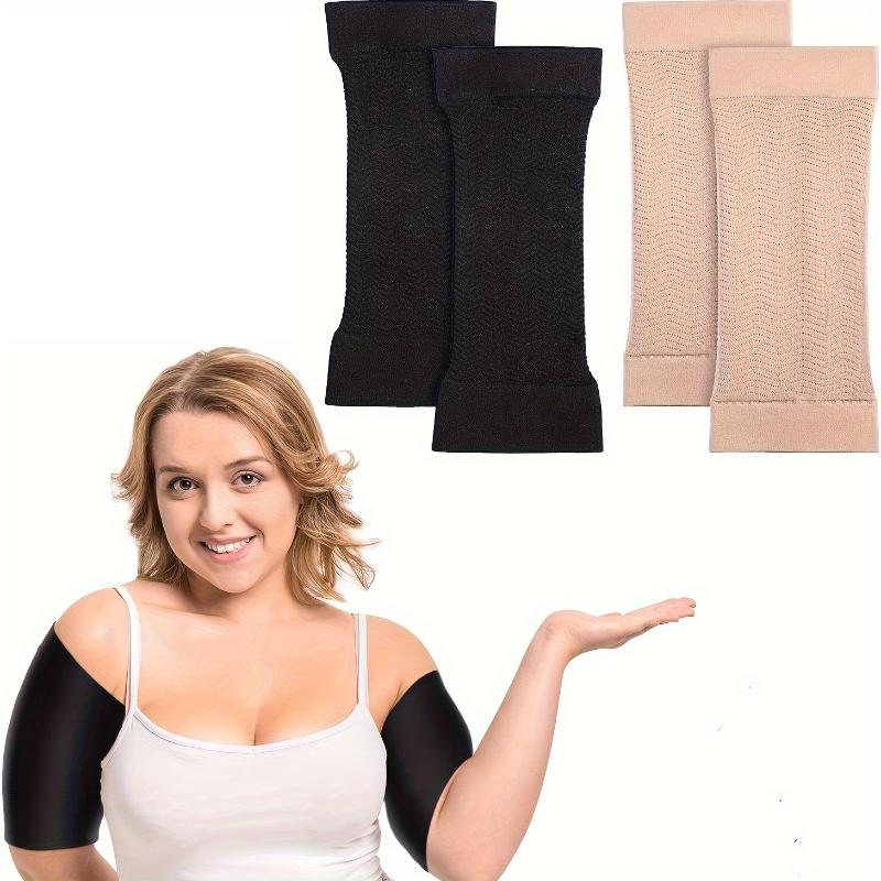 1 Pair Women'S Arm Compression Sleeves, Thin Elastic Knit Shapers for Body Correction, Sporty Solid Color Gloves, Machine Washable & Dry Cleanable, Polyester Material 1 Pair Women'S Arm Compression Sleeves, Thin Elastic Knit Shapers for Body Correction, Sporty Solid Color Gloves, Machine Washable & Dry Cleanable, Polyester Material