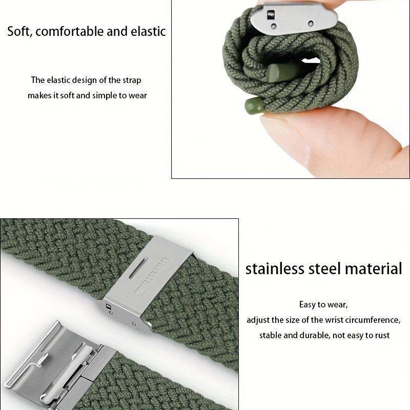 Apple Watch Braided Nylon Strap – Double Ring Elastic Sports Wristband with Metal Snap, Fits 38–49mm, Series 1–10, SE, Ultra / Ultra 2, Unisex