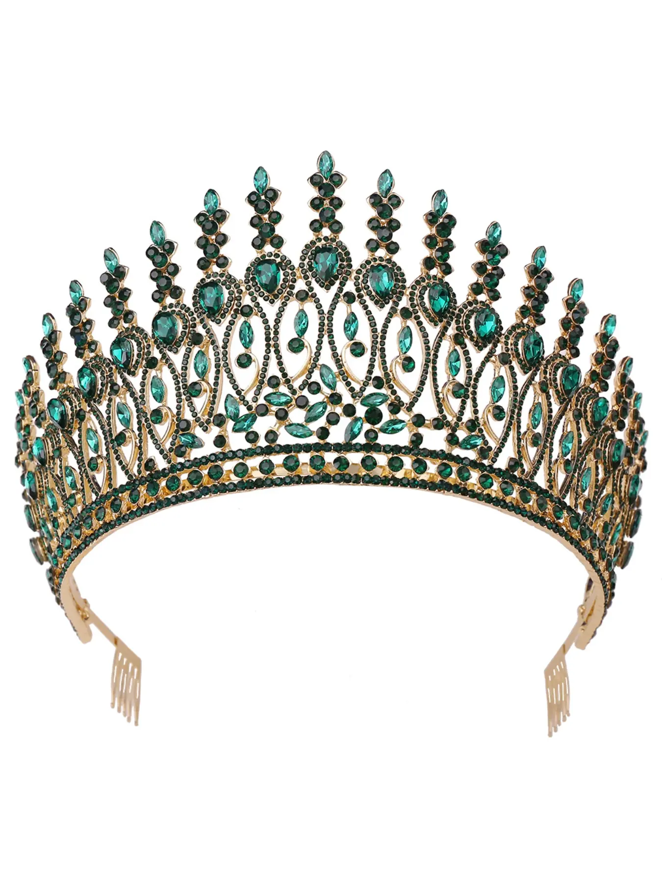 European and American Baroque Beauty Pageant Crown, Alloy Bridal Crown, Stage Show Tiara, Luxe Hair Comb, Runway Queen Crown