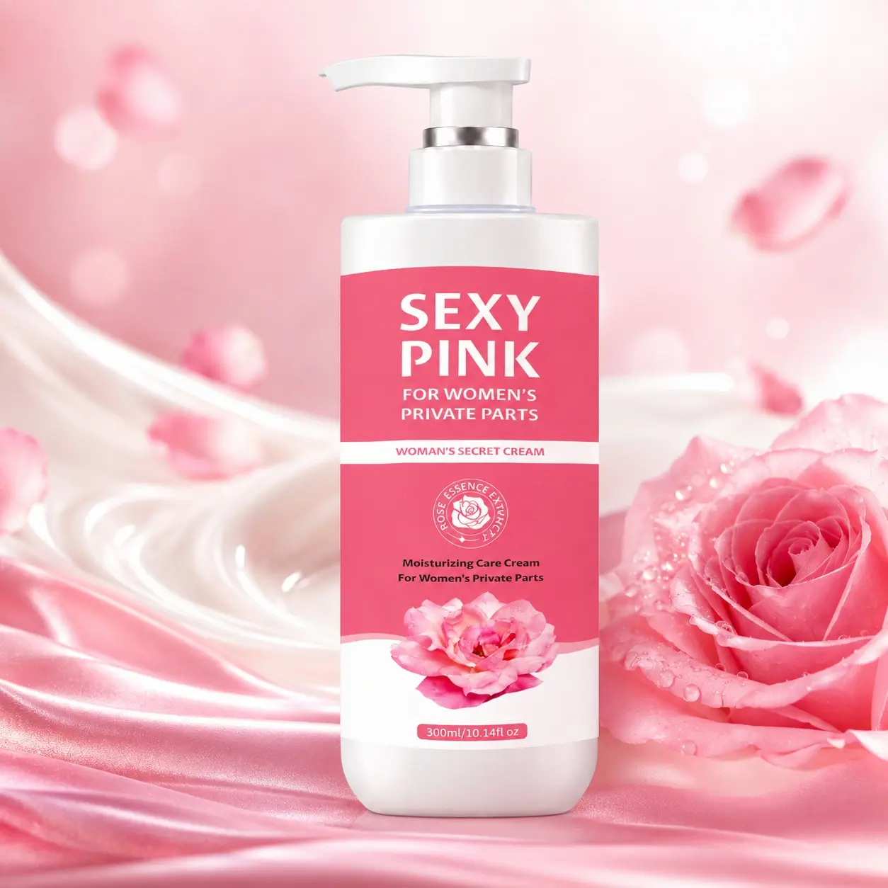 Moisturizing care cream, rose essence extract, for women's private parts, women, 300ml/10.14fl oz