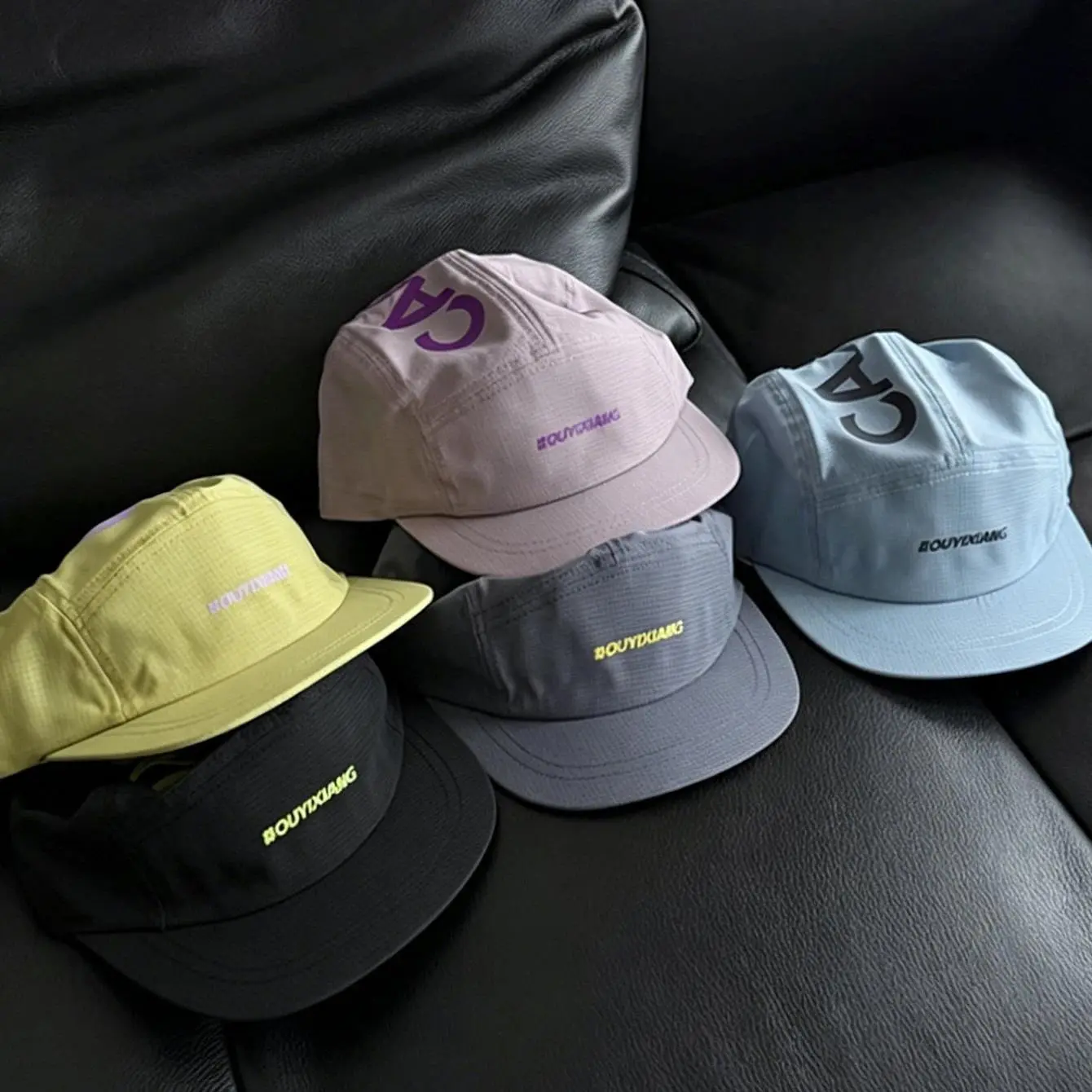 Summer waterproof quick-drying printed lightweight sun-protective flat-brimmed hat in macaron color series baseball cap