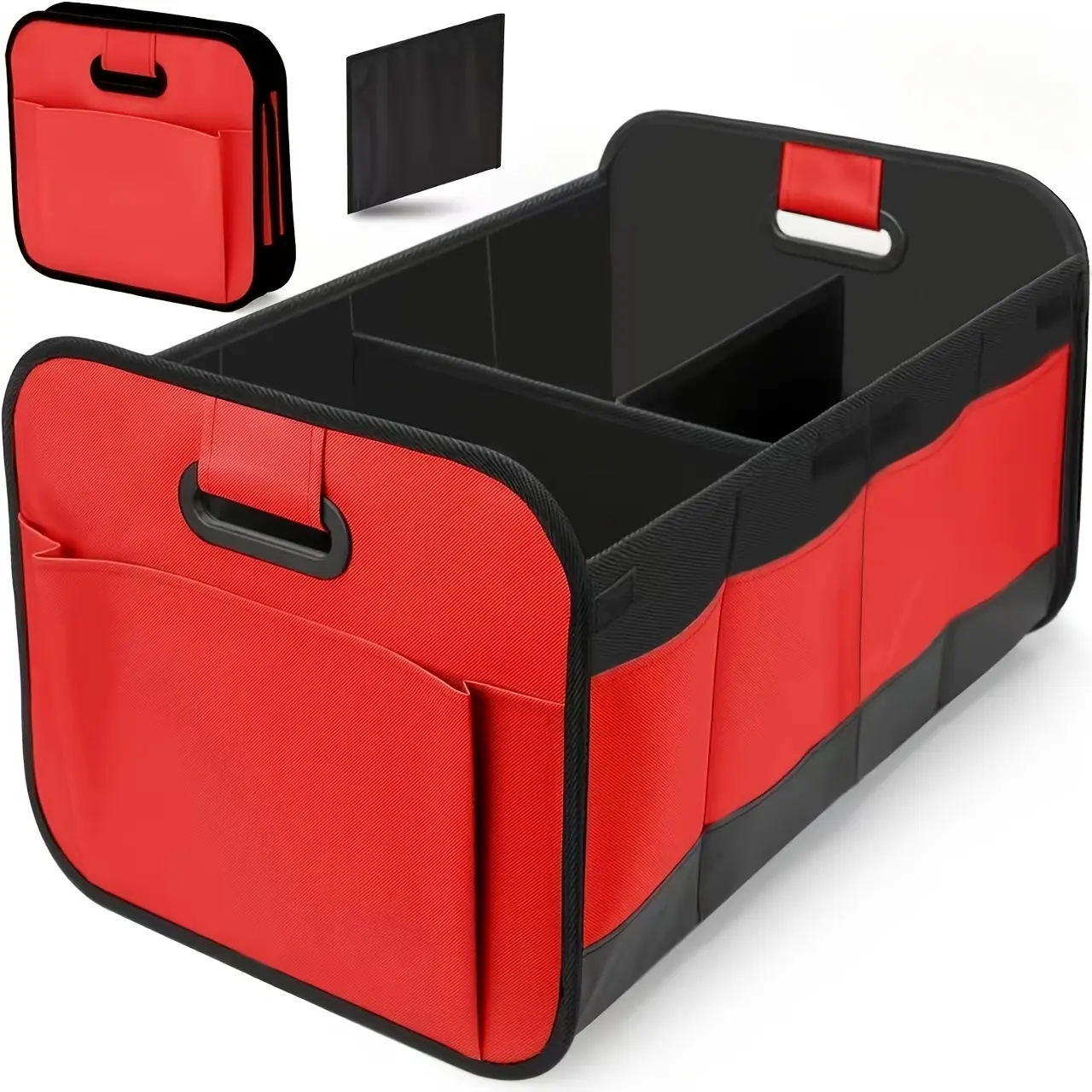 New foldable car trunk storage box, available in 3 colors, with reinforced handle, large capacity, storage solution, suitable for sedans, SUVs, small vans, and LDQ car trunk travel organizer box.