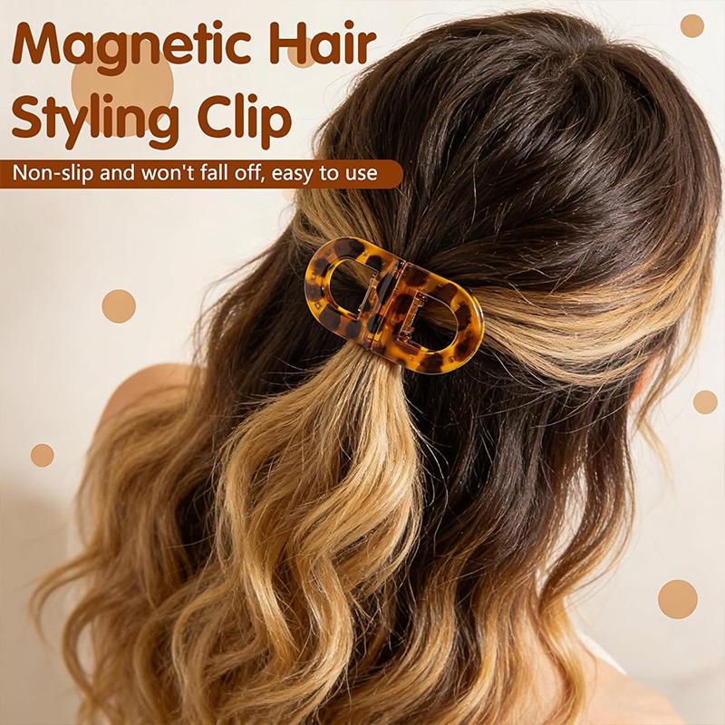 Magnetic Hair Clips, 4 Pack No-Slip Auto-Closure Hair Styling Clips for Women and Girls, Compact Portable Bow Design, Durable Material for All Hair Types