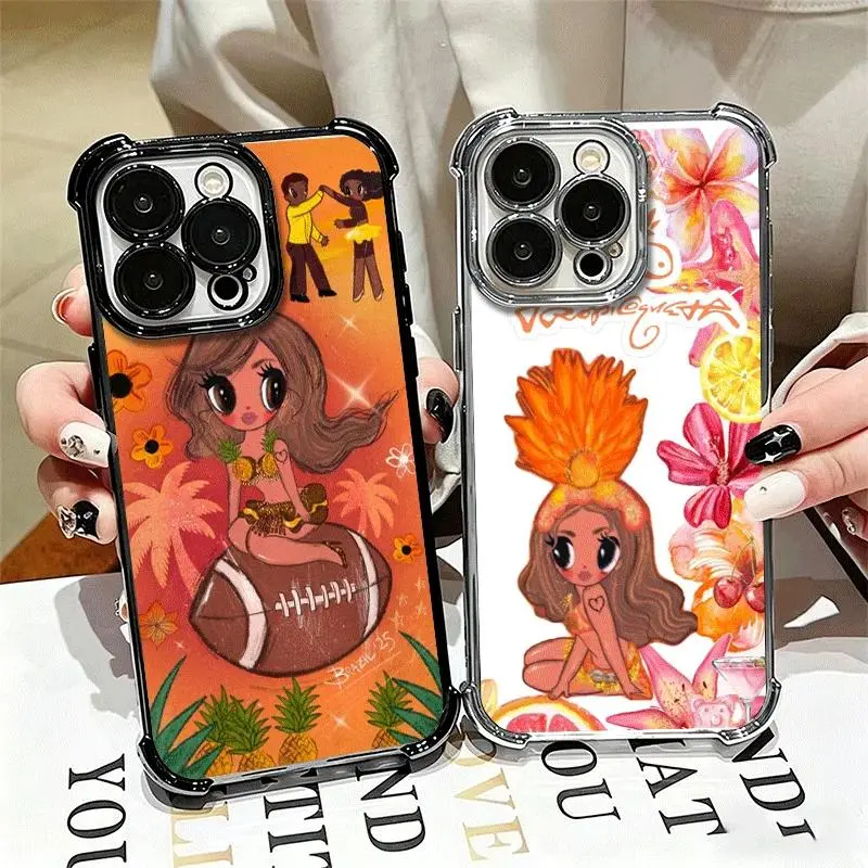 Beach Vacation Rugby theme Cute Doll Phone Case For iPhone 17 16 15 14 13 12 11 Pro Max Air Samsung Galaxy S26 S25 S24 S23 S22 Ultra Plus FE