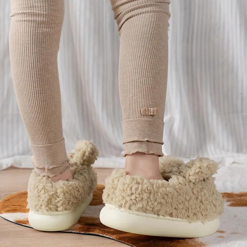 Girls' Winter New Cute Warm Plush Home Shoes, Cartoon Casual Fleece-Lined Boys' Kindergarten Medium-Large Size Indoor Slippers, Home Slippers, Indoor Slippers for, Cute Slippers, Cute Home Slippers