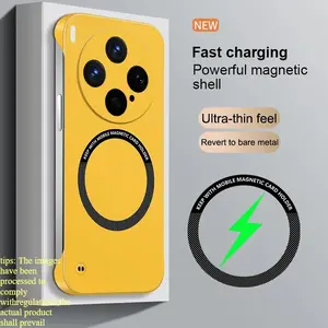 Ultra Lightweight Bezel-less Magnetic Case For Xiaomi 17 Ultra 17 15 15T 14 14T 13 Pro Max Matte Skin Feel Hard Phone Cover