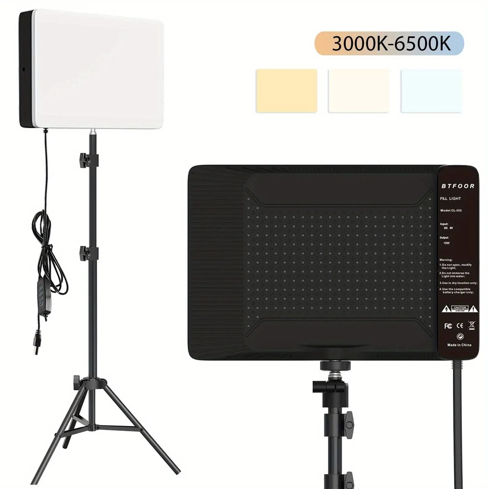 12 Inch Dimmable LED Ring Fill Light, 360° Rotatable Tripod Stand, Multi-Purpose for Photography, Makeup, Video Conference, Selfie, Live Streaming