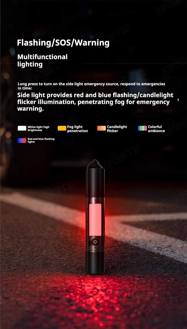 fast  shipping  items LED Bright Lanterns Multifunctional Outdoor Flashlight, Car Emergency Window Breaker and Cutter, 15 Lighting Modes, Side Magnet, Rechargeable Retractable Flashlight for ,Camping, Emergency and Halloween Gift light pocket biking bicyc