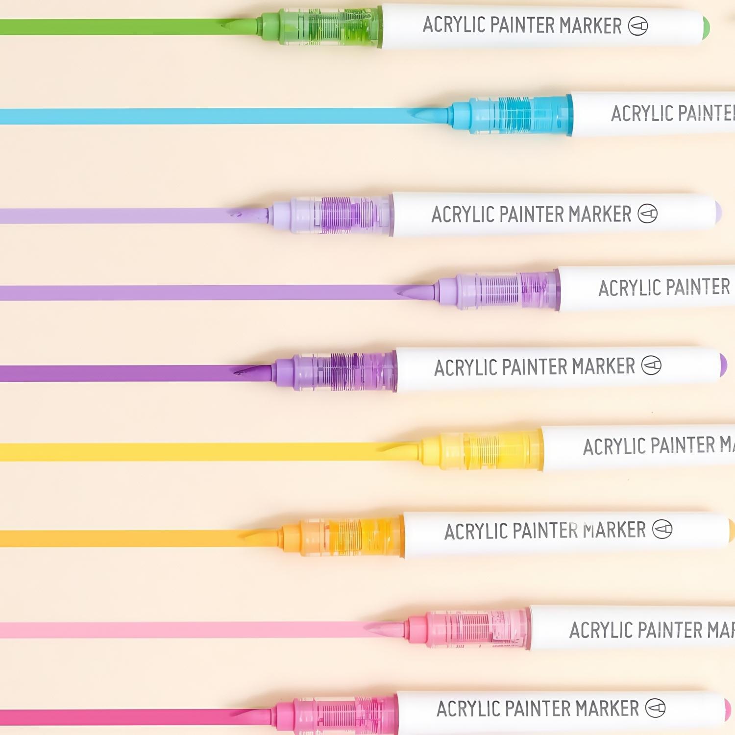 Acrylic Paint Marker Pen Set, 9/36/63/81/126pcs Soft Brush Tip Acrylic Paint Pens Set, Professional Color Series for Rock Painting, Ceramic, Wood, Canvas, Glass, Stone, Fabric, Art Markers Pen