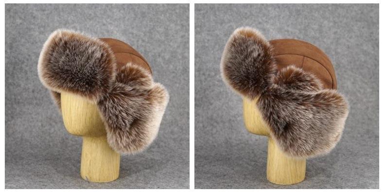 Men's Winter Ushanka Earflap Trooper Hat Aviator Windproof Hat Faux Fur Warm Hat Ski Beanies Cap Berets Skull caps