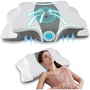 Pain Relief Cervical Neck Support Pillow, Adjustable Ergonomic Cozy Sleeping Pillow, Odorless Orthopedic Memory Foam Contour Bed Pillow for Side Back Stomach Sleepers
