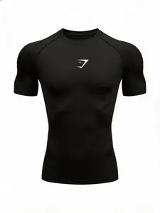 Men's Fitness Top, Quick-Dry Breathable Tight Fit, Muscle Definition, Short Sleeve T-Shirt, Gym Training, Outdoor Running, Comfortable