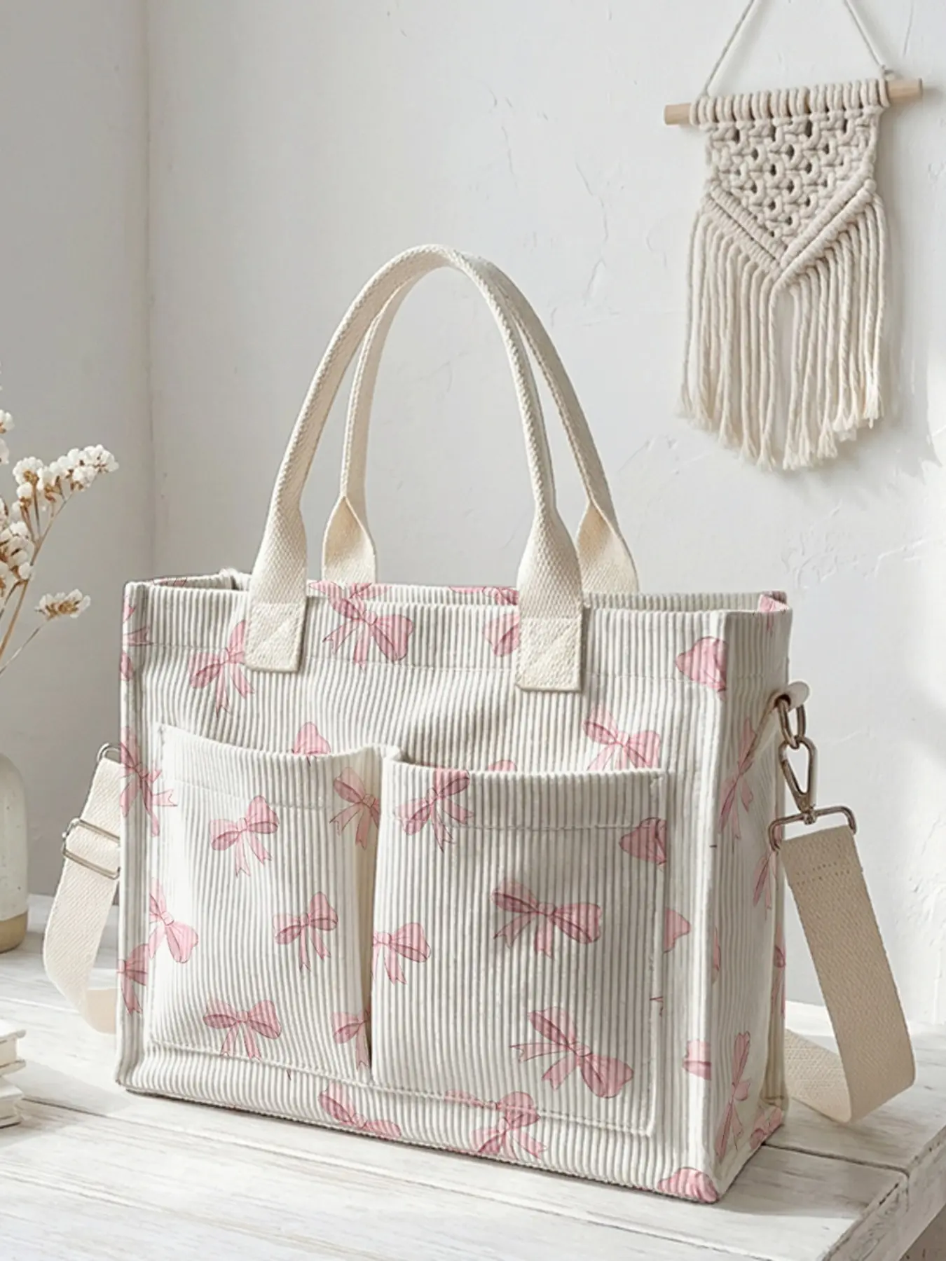 Butterfly Print Commuter Travel Bag, Large Capacity Crossbody Shoulder Bag, Durable Multi-Pocket Design, Ideal for Work, Shopping, Picnics