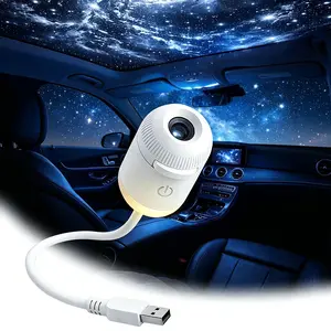 LED Projector Light, 6- or 24-slide adjustable starry sky scene slides—USB-powered—portable power supply, touch switch, adjustable light direction, suitable for bedrooms, bars, living rooms, and parties; indoor starry sky projector light