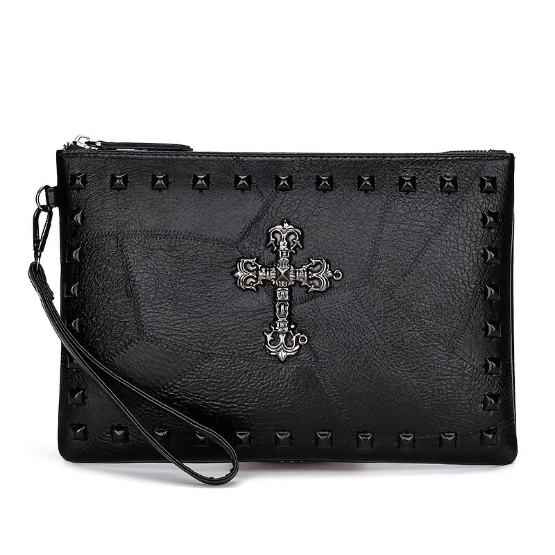 New style men's bag, fashionable and versatile women's bag, rivet envelope clutch, small bag, large capacity hand-held bag