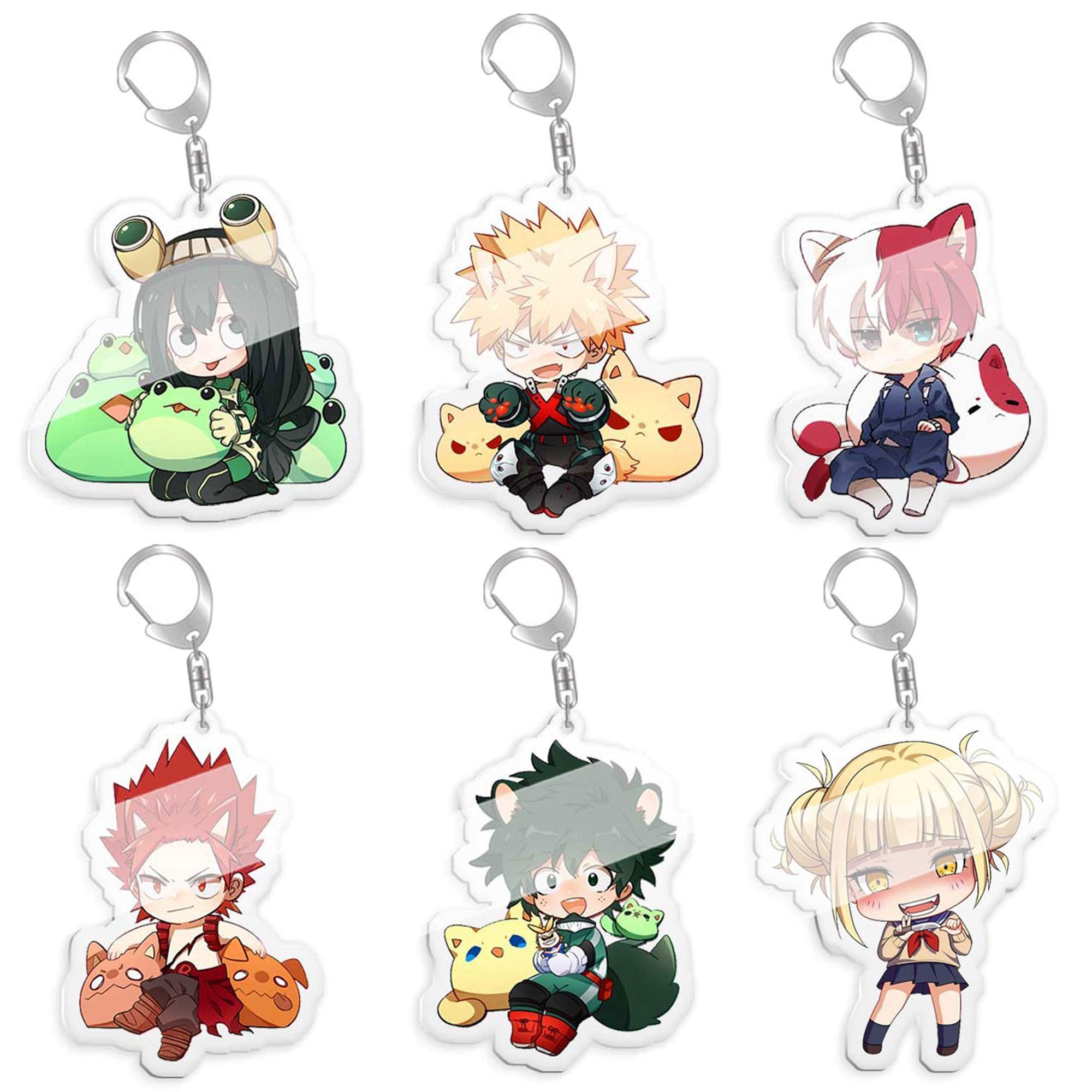 Anime MHA Figure Keychains Anime Keyring Keychain Jewelry Handbag Keyrings Kid Toy Pendant Acrylic KeyChain Fans Collection Gift