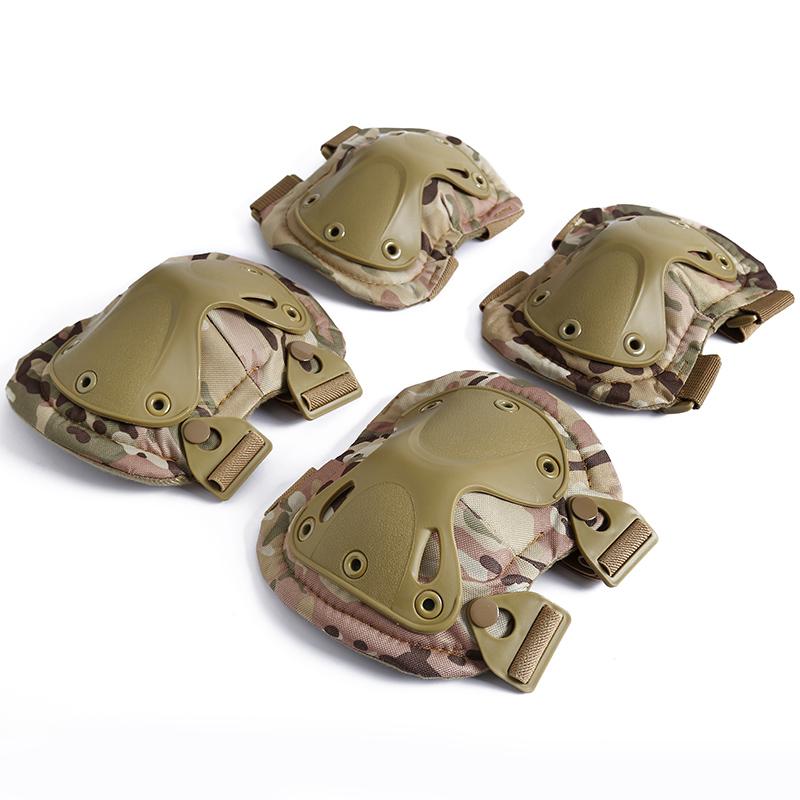 Tactical Knee and Elbow Pad Set, Outdoor Men's Military Style, Kneeling and Crawling Training Equipment, Riding Protective Gear, Four-piece Set