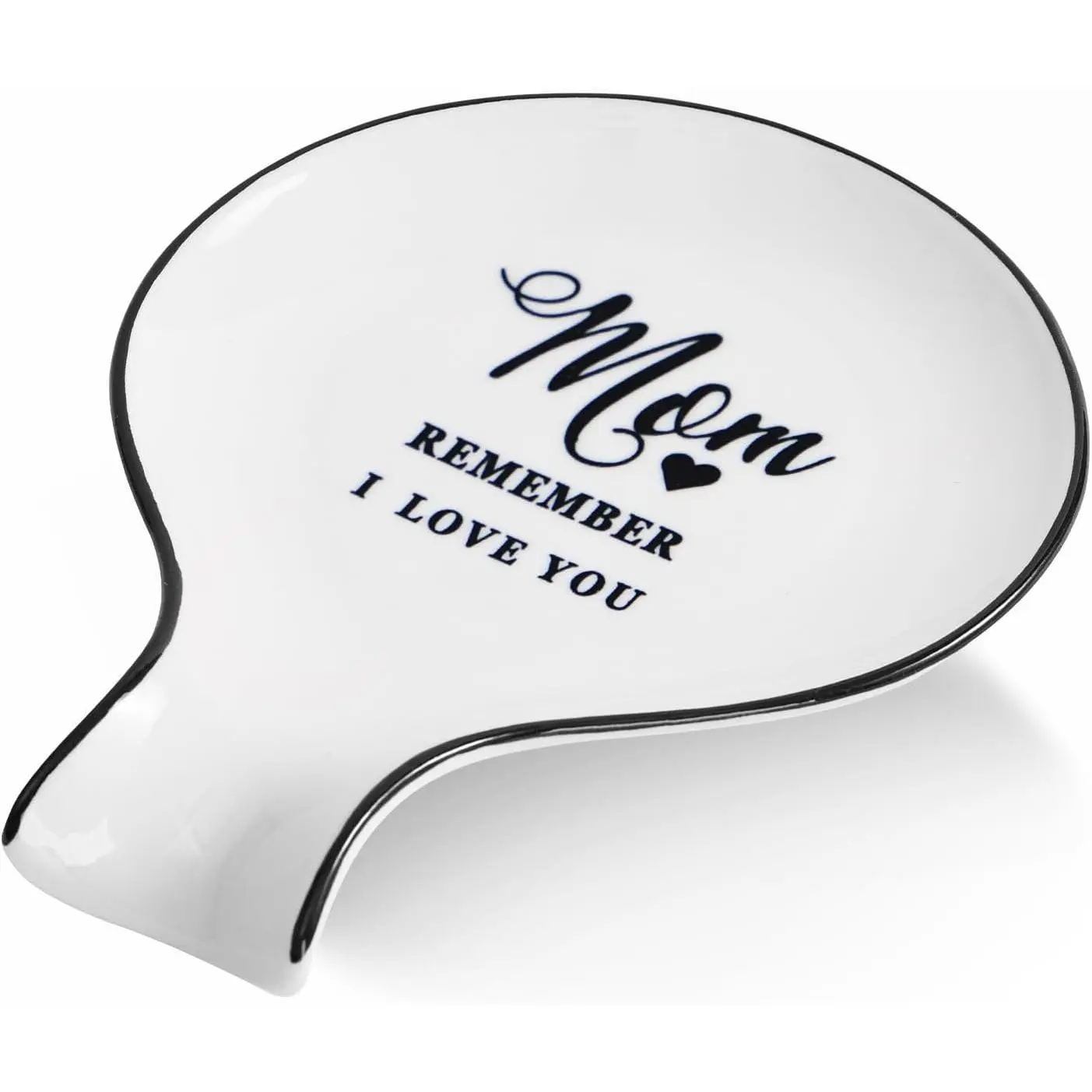 Sturdy Classic Ceramic Spoon Rest - Large Cutlery & Tableware Holder for Stove Top, Kitchen Counter, Holiday Gift for Mom Who Loves Practical Kitchenware, White