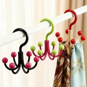 2pc1 360° Rotating Smooth Waterproof Minimalist Plastic Multi-Claw Hanger - Sturdy Lightweight Laundry Wall-Mount Hook, Space-Saving Organizer for Bedroom, Entryway Closet Door, Wardrobe (Sports & Outdoor Accessories)