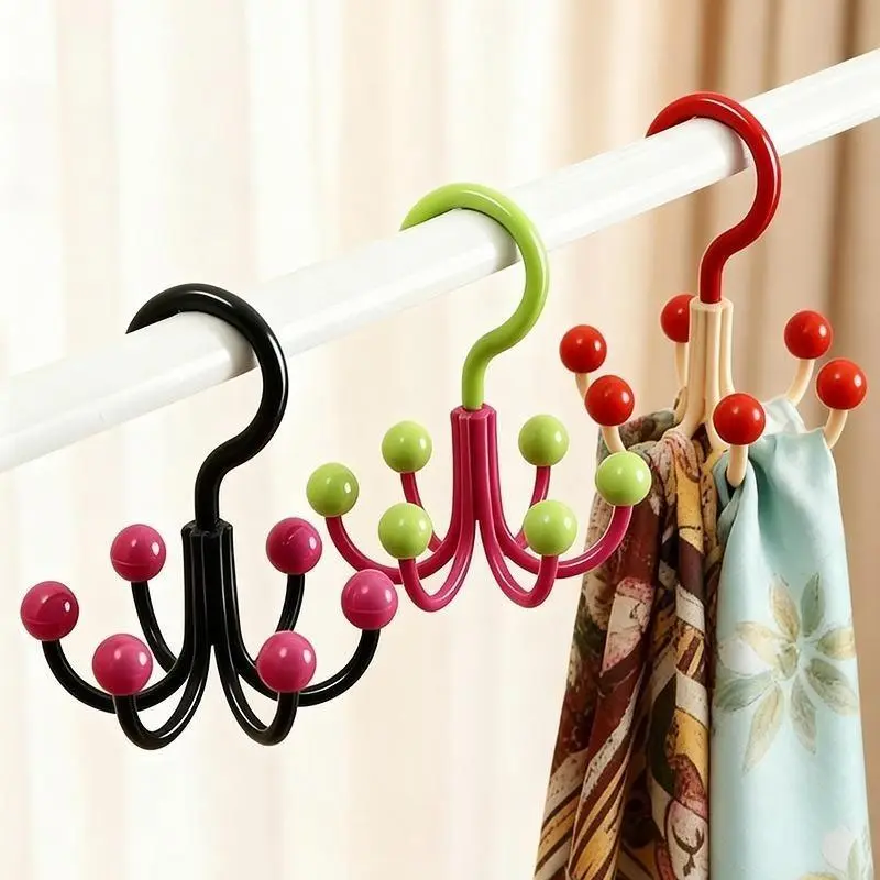 Sports & Outdoor Protective Gear Accessories 2-Piece 6-Claw Plastic Multi-Hanger - 360° Rotating, Smooth, Waterproof, Sturdy, Lightweight Wall-Mount Organizing Hook, Space-Saver for Bathroom/Closet, Entryway