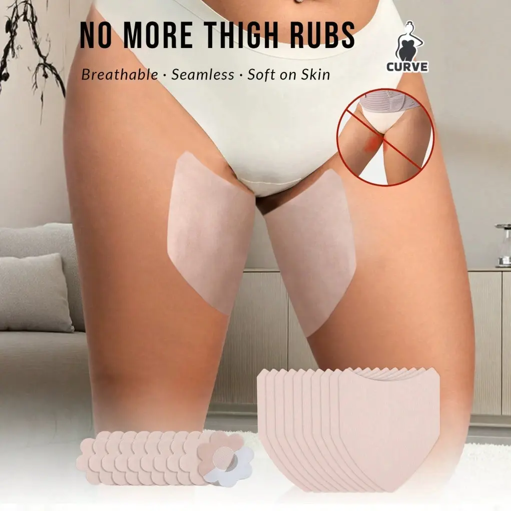 Oversized self-adhesive breathable invisible anti-chafing thigh patches, comfortable to match dresses, shorts and daily outfits.