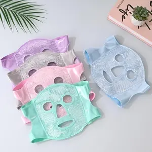 Reusable Hot & Cold Gel Face Mask with Eye Mask Set, Ultra-Soft Full Face Ice Compress Wrap, Cooling Facial Ice Pack for Post-Surgery Recovery, Puffiness Relief, Hot Therapy Skin Care