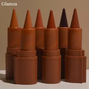 Glamza 2Pcs 2-in-1 Gradient Lip Liner and Lipstick Lip Combo Set - Achieve Flawless Contour and Gradual Ombre Effect with Easy-to-Use Crayon Form and Cone Tip (2Pcs 01# Milk Tea)