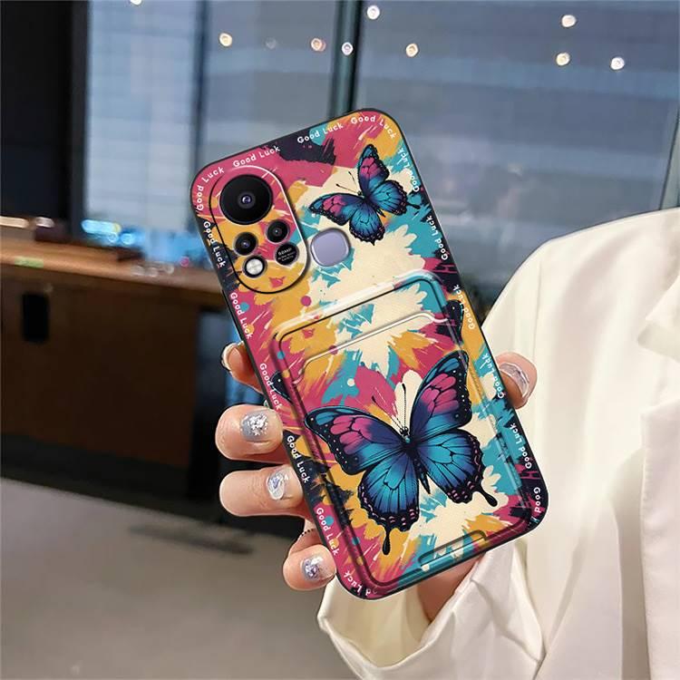 Graffiti Dirt-resistant Phone Case For Infinix Hot11S/X6812 Durable Card sleeve Anti-dust Back Cover Cartoon Waterproof Full wrap Cover Cute Shockproof Fashion Design protective