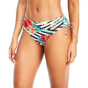 Daci Women Mid Waist Bikini Bottoms - Full Coverage Swim Bathing Suit Bottom Side Tied Swimsuit Bottoms