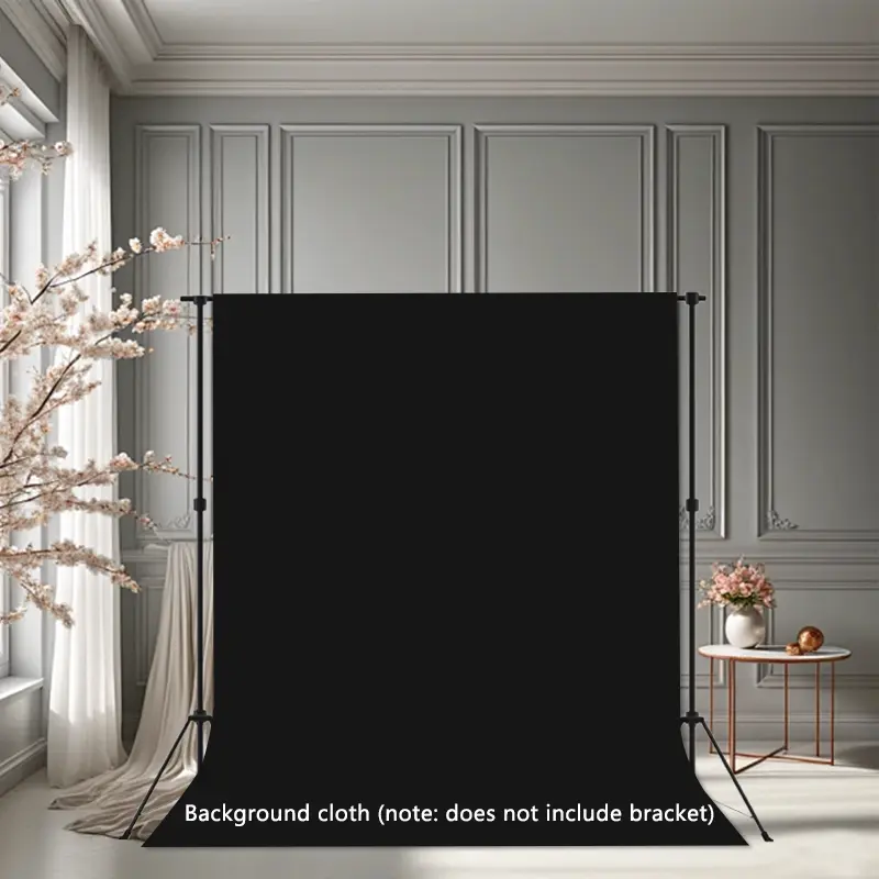 Pure black screen photography background screen, thickened black background screen for live streaming, portrait, product, and video shooting, non reflective, suitable for studios, parties, and decoration