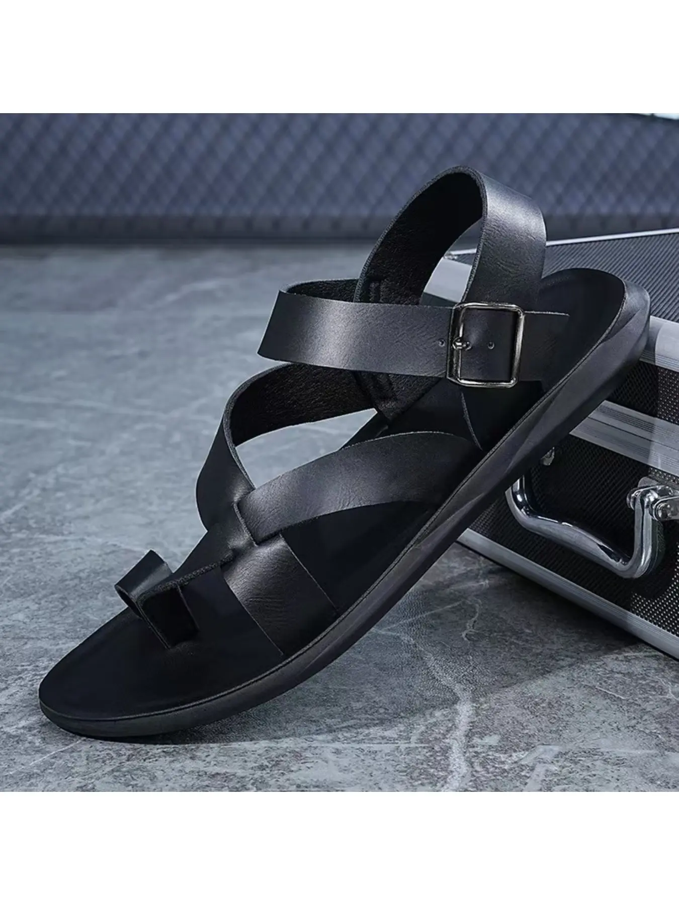 Retro Roman wind sandals, adjustable buckle, long wear not tired feet summer vacation wind sandals, Casual Flat Sandals