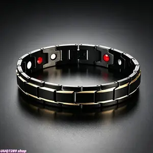 Detachable Link Magnetic Bracelet For Men, European American Fashion Adjustable Magnet Wristband With Matching Link Removal Tool For Daily Casual Business Wear