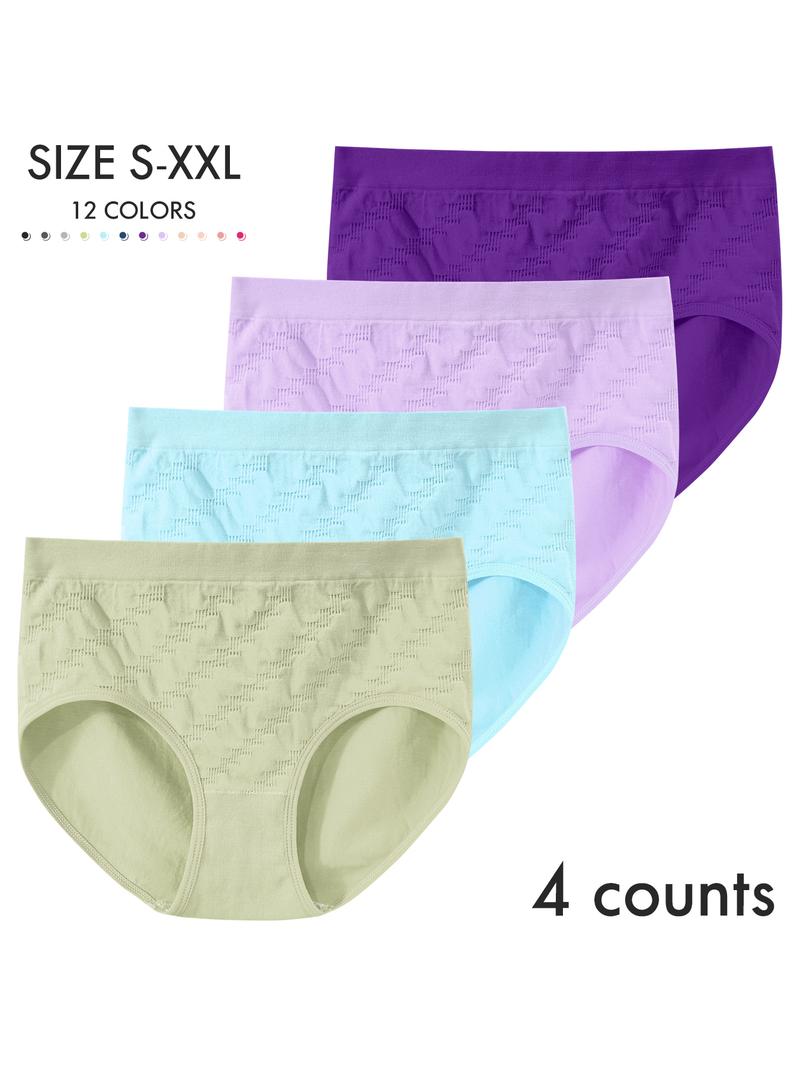 Women's Solid Color Panty, Breathable Comfortable Panty for Daily Wear, Women's Underwear for All Seasons, Soft Comfy Brief