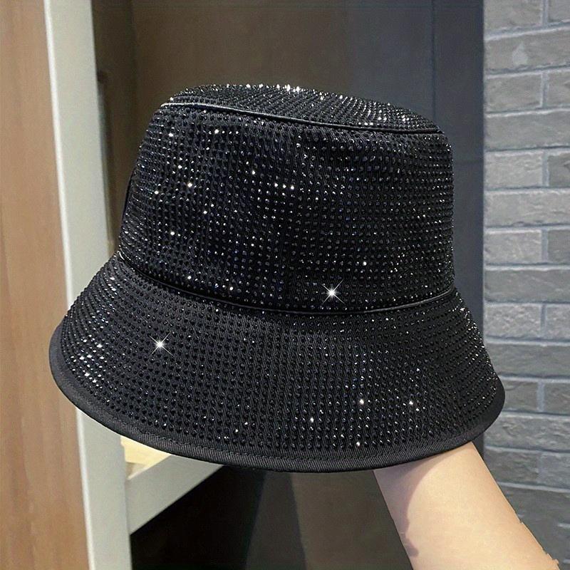 Fashionable High-Quality Rhinestone Bucket Hat for Spring And Summer, Versatile Outdoor Casual Hat for Women