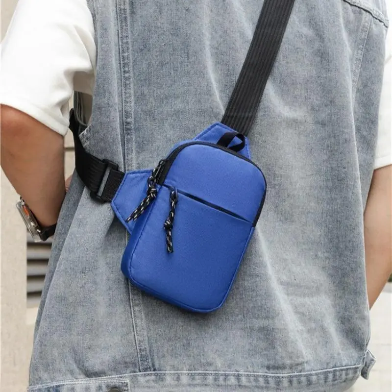 Men's Urban Minimalist Mini Sling Bag - Compact Nylon Aerodynamic Chest Pack, Fashionable Sports Crossbody with Zipper, Hidden Pocket for Commute Essentials