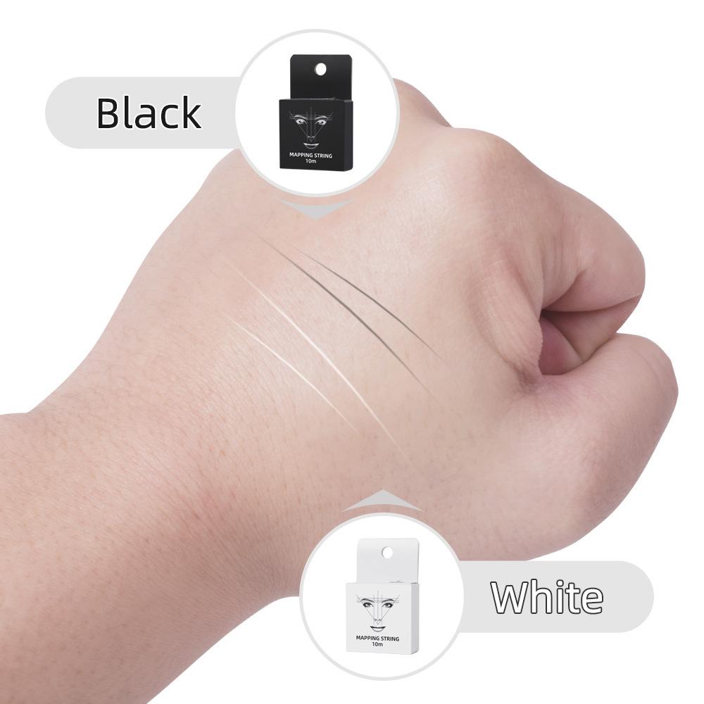 1pc, White/Black Microblading Mapping String Permanent Makeup Pre-Inked Eyebrow Marker Thread Brow Positioning Tool Cosmetic PMU Supply