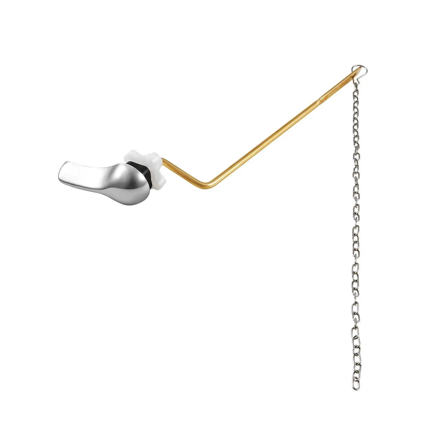 VEVOR Toilet Handle Replacement Kit, Side Mount Universal Toilet Handle, Toilet Handle Lever with Stainless Steel Flapper Chain, Toilet Flush Handle Fits Various Toilet Tanks, Chrome Finish, Silver