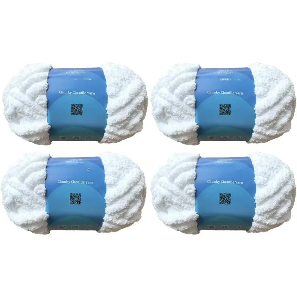 4 Skeins Chunky Chenille Yarn Blanket Yarn  Yarn () | chunky yarn for hand knitting