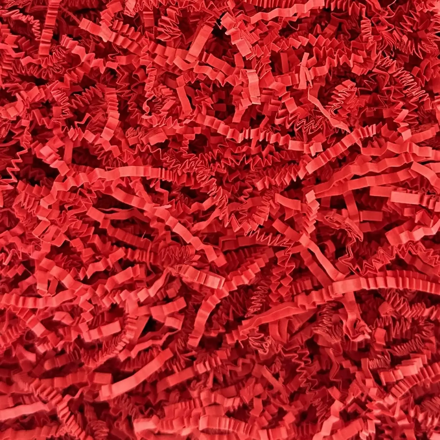 1 LB Red Crinkle Cut Paper Shred Filler, Decorative Shredded Paper for Gift Baskets and Box Packaging, Perfect for Weddings, Birthdays, Party Favors, Christmas, Mother's Day & Valentine's Day Gifts