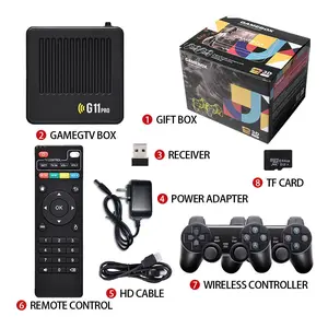 Home Retro Game Box G11 Pro, 256G Capacity, Mass 100000+ Classic Games, 2 Wireless 2.4G Controllers for PS1 GBA Gaming