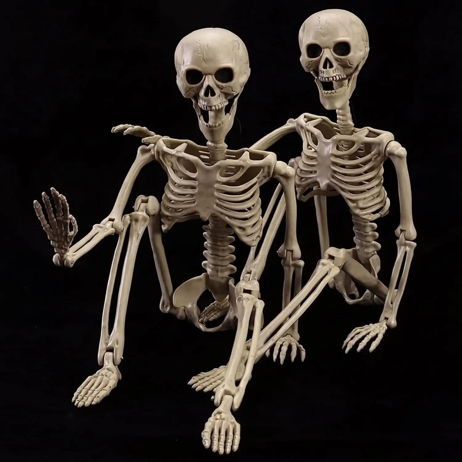 2-Pack 40" Halloween Skeletons, Life-Size Full Body Realistic Posable Skeleton with Movable Joints, Spooky Haunted House Decor for Outdoor Yard, Patio & Front Porchfidget toys