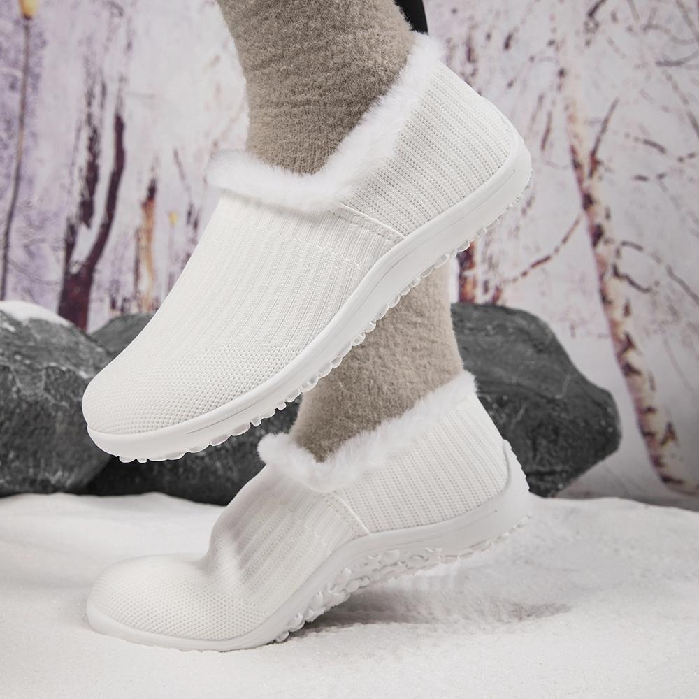 Women's Winter Cotton Slip-On Flats Ultra-Lightweight Breathable Zero Drop Anti-Slip Sole Casual Fashion Comfortable All-Season Sneakers